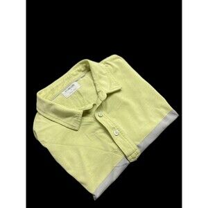 LinkSoul Men's Yellow and Gray Short Sleeve Polo Golf Shirt Size Medium